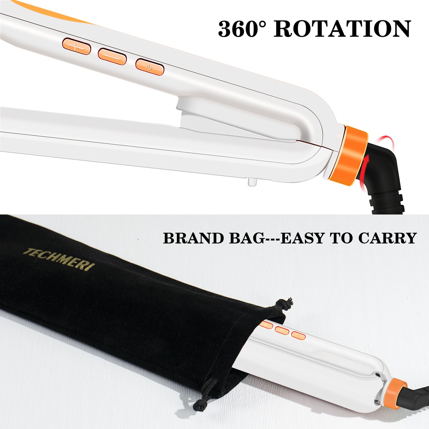 Techmeri White Gold Hair Straightener